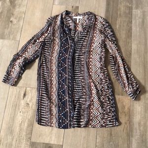 BCBGeneration Aztec Button-Front Dress